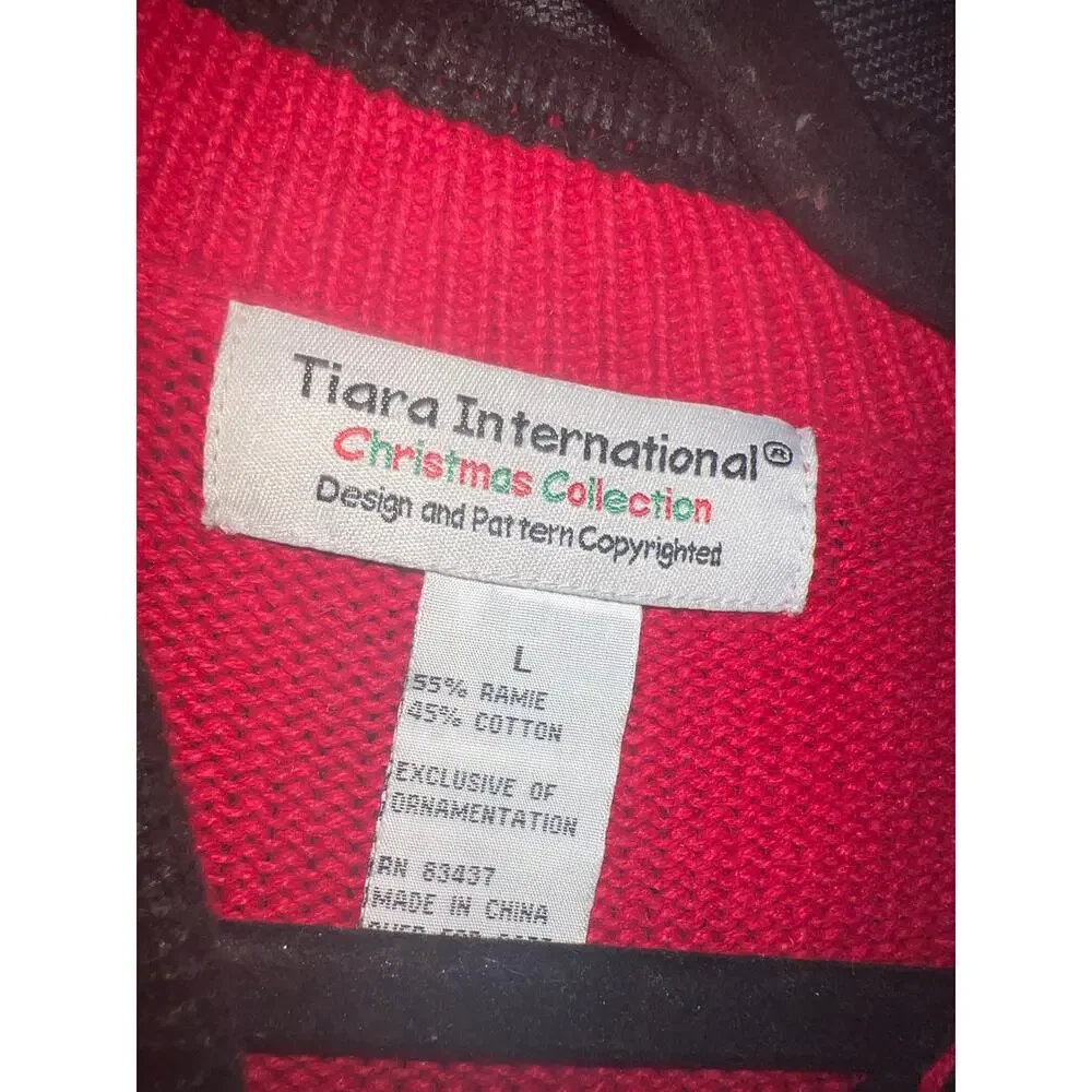 Ugly Christmas Sweater Xmas Cardigan Size Large Vintage - Picture 2 of 3